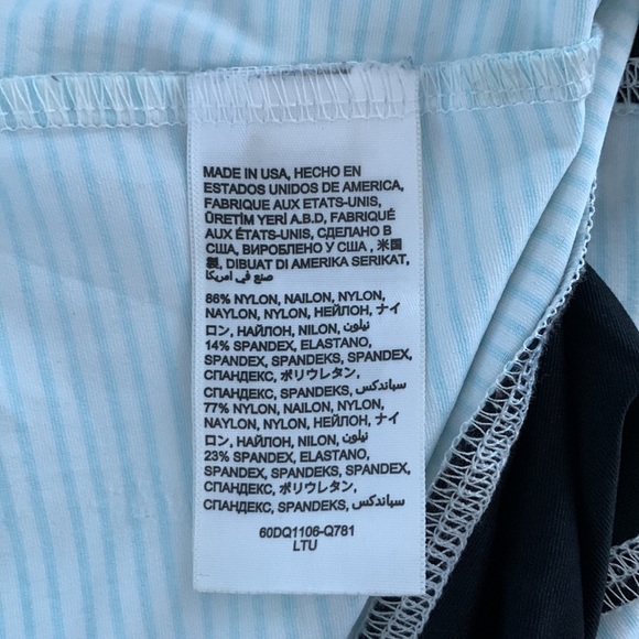 BEBE Capri blue colour blocked athletic tank, bralette, zip front & lace up back - Picture 11 of 14